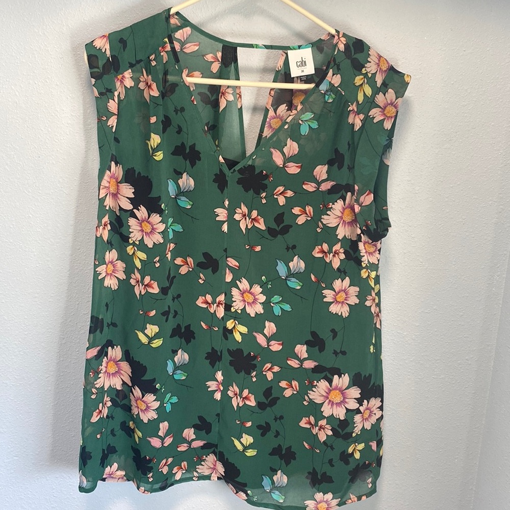 Cabi green floral blouse - Picture 1 of 6